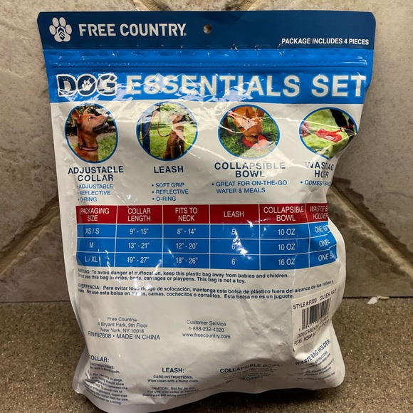 🆕 Free Country Dog Essential Kit, 4 Piece Set Silver, Size XSmall, Small - Picture 3 of 3